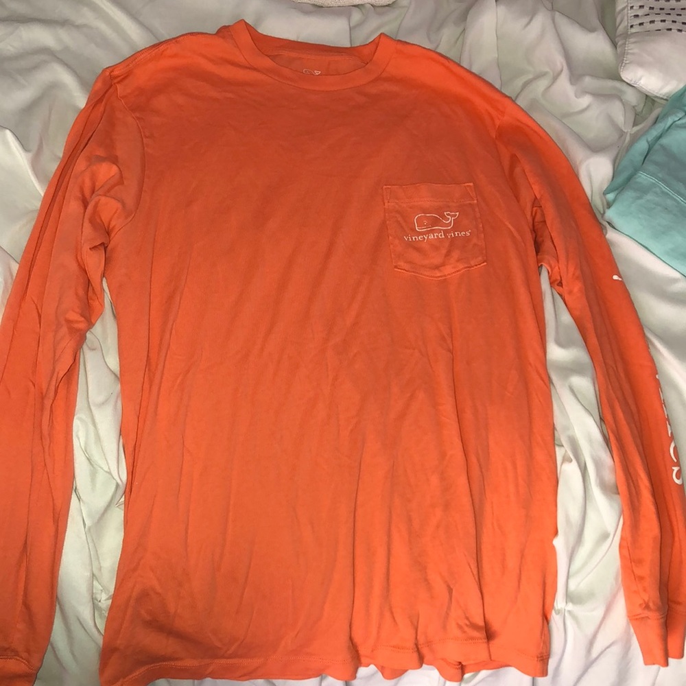 Vineyard vines orange long sleeve tee